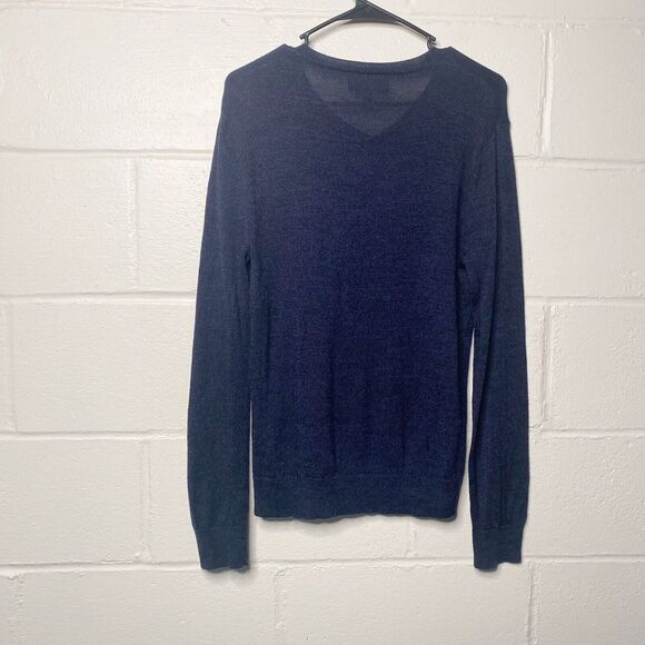 Banana Republic Merino Wool V Neck Sweater Blue Women Lightweight Size Small - Picture 3 of 8